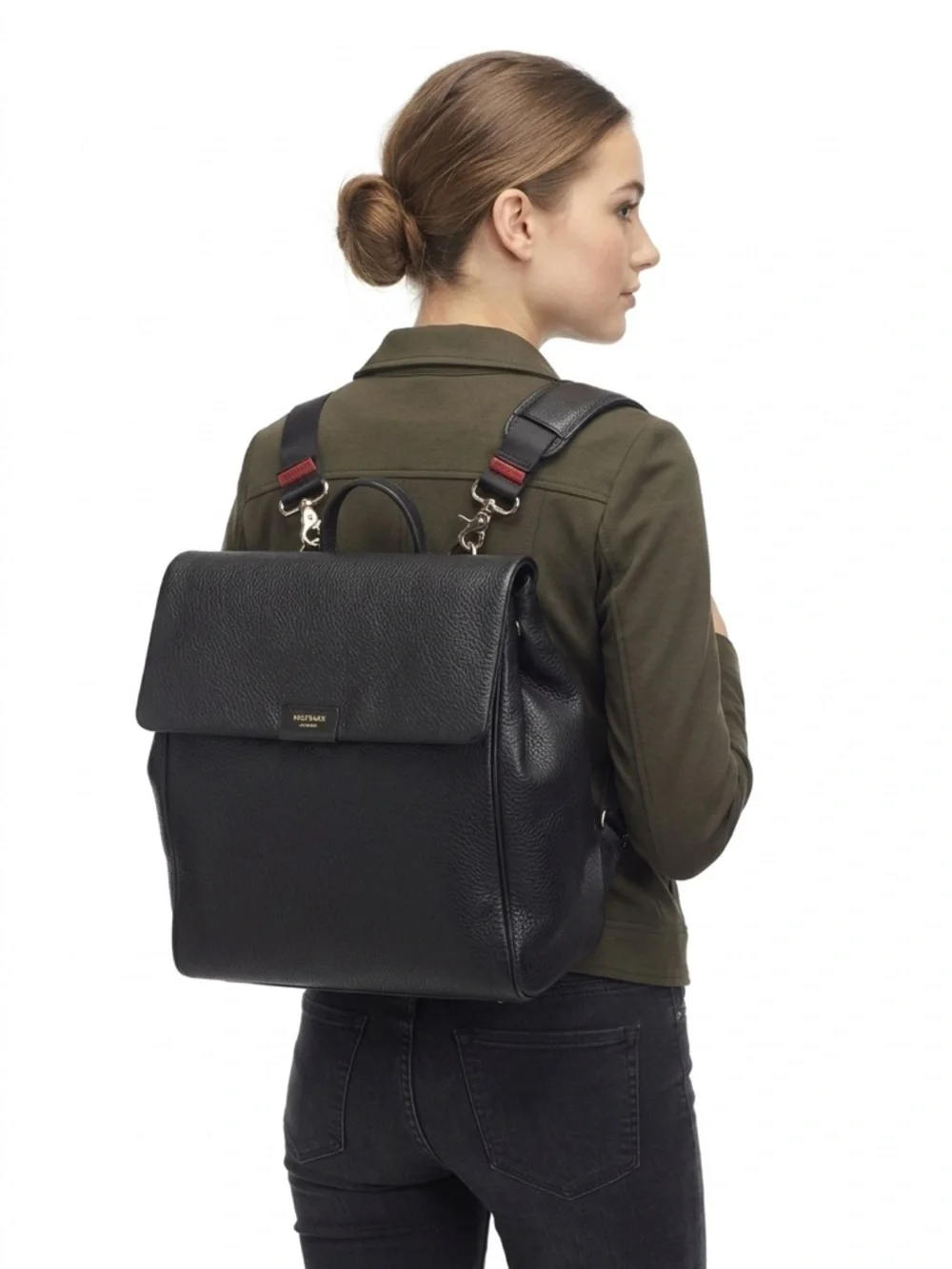 Storksak St. James Pebbled Leather Convertible Backpack